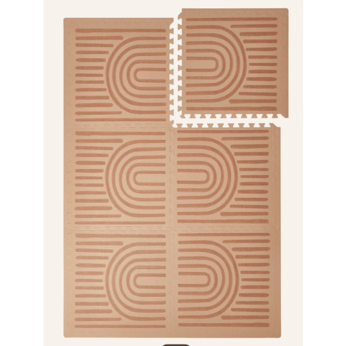 Premium Foam Haven Playmat | Linear, Camel | Toddlekind
