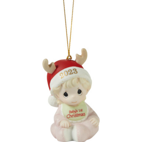 Precious Moments 231005 Baby’s First Christmas 2023 Dated Girl Bisque Porcelain Ornament