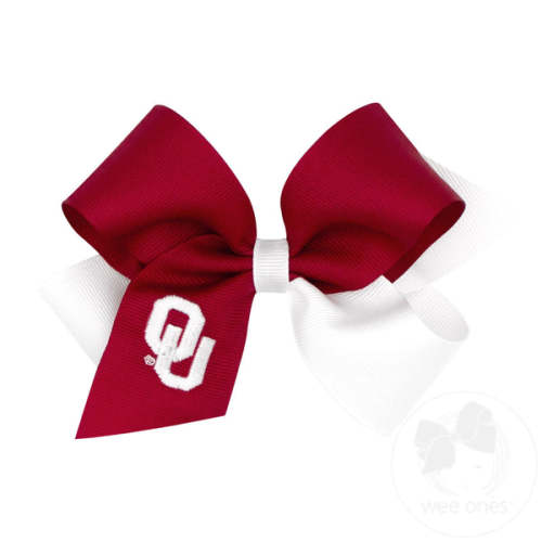 Sooner Embroidered Grosgrain Hair Bow