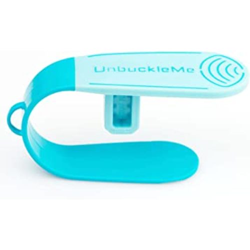 UnbuckleMe Car Seat Buckle Release Tool (As Seen on Shark Tank) - Easy Opener Aid for Arthritis, Long Nails, Older Kids - Button Pusher for Infant, Toddler, Convertible 5 pt Harness car Seats (Aqua)