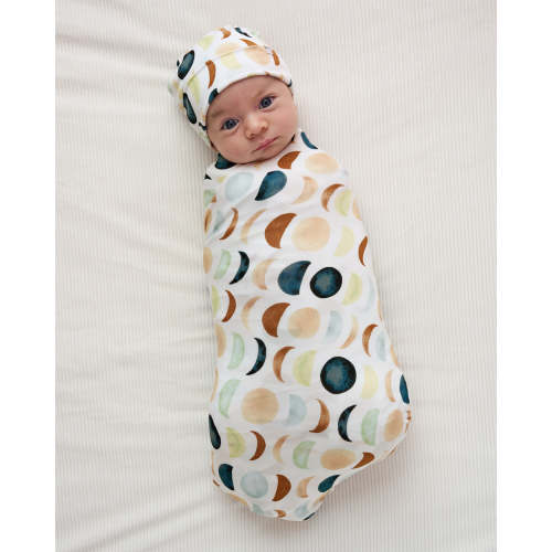 Luna Neutral Swaddle & Beanie Set | Little Sleepies