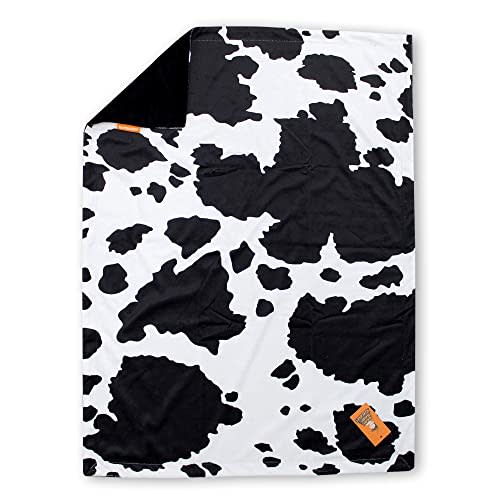 Dear Baby Gear - Reversible Baby Blankets - Soft Nursery Blanket for Newborn - Toddler Blankey - Throw Blanket for Boys & Girls - Infant Blankets - 40x30 (Holstein Cow, No Ruffle)