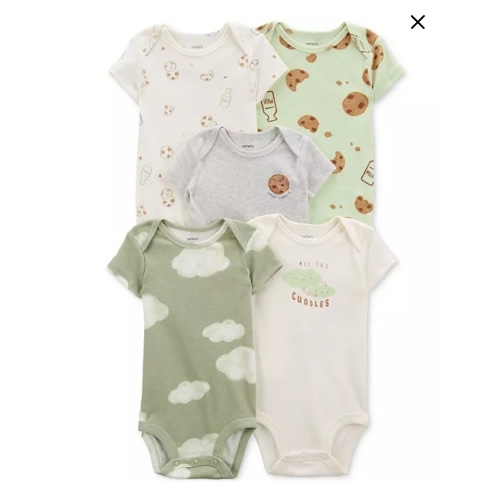 Baby Boys and Baby Girls 5-Pc. Short Sleeve Bodysuits Set