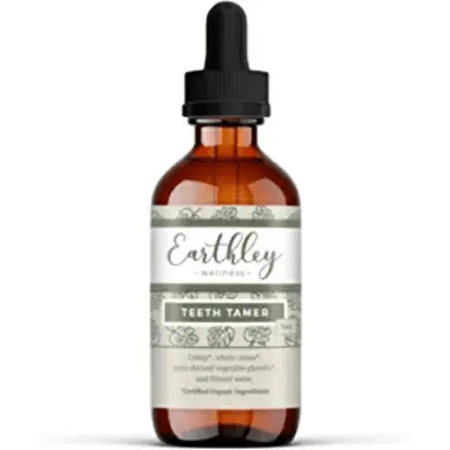 Earthley Wellness, Teeth Tamer, Natural Teething Relief, Soothes Drooling and Irritability due to Teething or Toothaches, Pure, Organic Ingredients; Essential Oil-Free and Alcohol-Free (1 oz)
