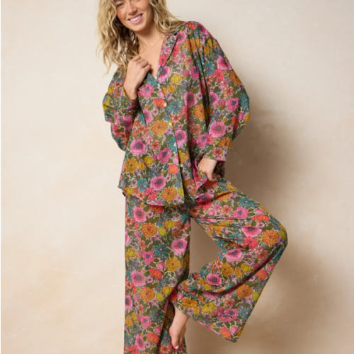 Dreamy Cotton Pajama Set - Drawn Garden Multi – Natural Life