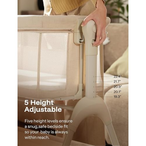 HARPPA Cuddly Sway Baby Bassinet Bedside Sleeper, 3 in 1 Rocking Bassinet
