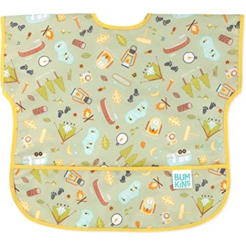 Bumkins Bibs - Toddler Bibs, Waterproof, Large for 1-3 Years, Short Sleeve