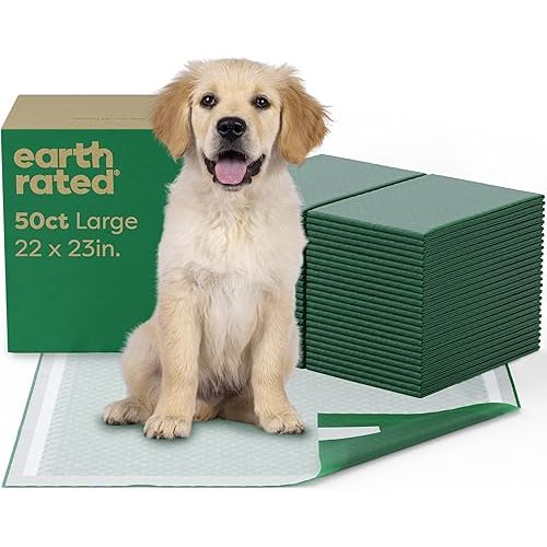 Earth Rated 3-in-1 Max Absorbency Puppy Pee Pads for Dogs, Odor Blocking, Leak Prevention Potty Training Pad, Large, 22 x 23 Inches, 50 Count