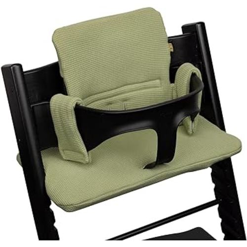 Cushion Compatible with Stokke Tripp Trapp (Old and New Model) 2 Pieces, Baby High Chair Cushion Oeko-Tex Cotton, Easy to Clean, Black Velvet