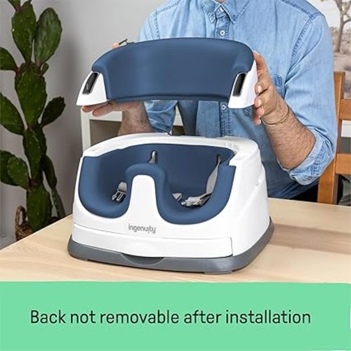 Ingenuity Baby Base 2-in-1 Booster Feeding and Floor Seat with Self-Storing Tray - Night Sky