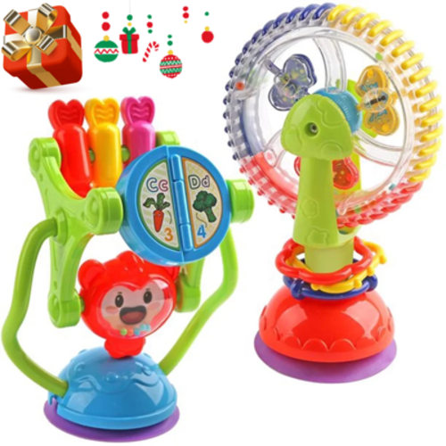 TYMZDYN Baby rattles-baby toys 6-12 months old, baby high chair toys with suction cups, baby rattle activity balls, rattles, grab and rotate, crawling educational toys