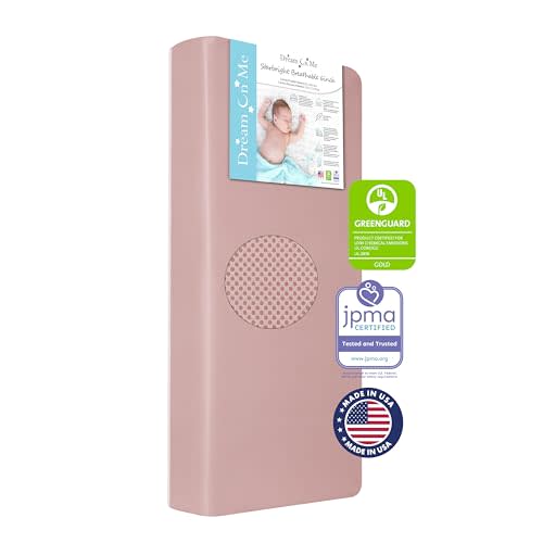 Dream On Me Starbright Breathable Fiber Crib and Toddler Mattress, Greenguard Gold Certified, Dusty Rose