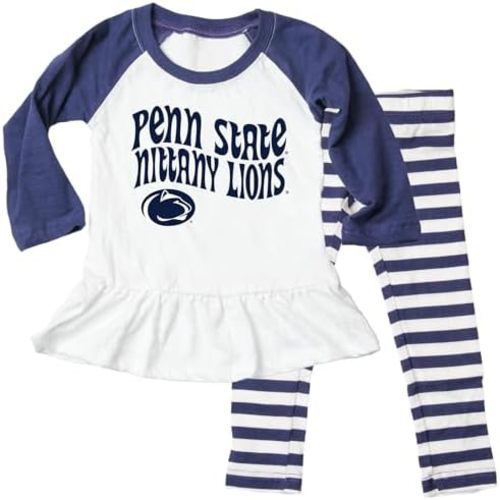 Wes and Willy NCAA Infant Girls Ruffle Raglan Set,
