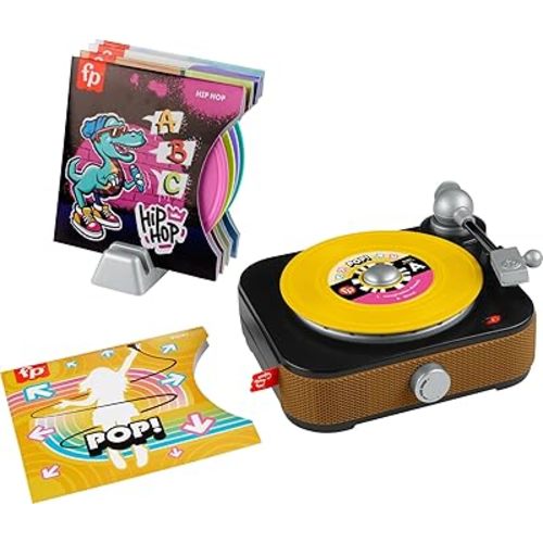 Fisher-Price Musical Toy, Rockin’ Record Player for Preschool Pretend Play for Kids Ages 3+ Year