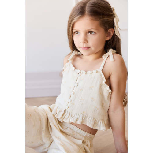 Organic Cotton Muslin Mirabel Top - Pauline Chamomile – Jamie Kay USA
