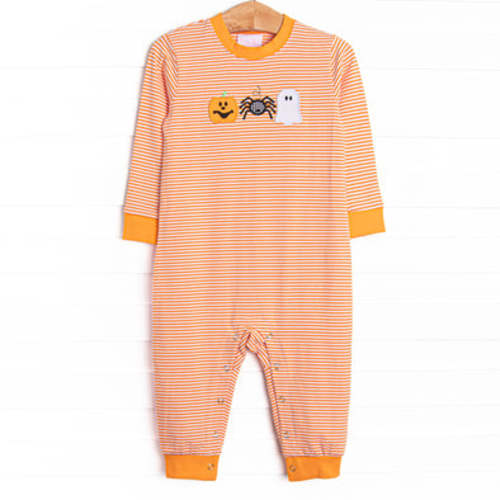 Spooks and Spiders Applique Romper, Orange – Stitchy Fish