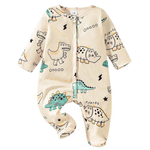 GEYEHUG Baby Boy/Girl Clothes Rompers Bamboo Little Soft Dinosaur Pattern Baby Footie Pajamas Unisex