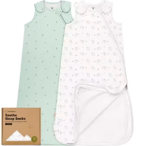 KeaBabies 2-Pack Sleep Sacks for Babies, Soothe Sleeping Sack Wearable Blanket, Infant, Toddler, Newborn Swaddle Sack (Bunnies, Medium)