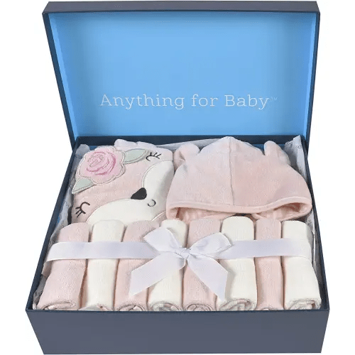 Gerber Baby 10-Piece Hooded Towel, Robe, & Washcloths Set, Fox, One Size