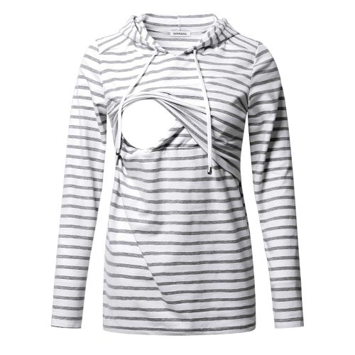 GINKANA Women's Nursing Hoodie Sweatshirt Long Sleeves Breastfeeding Maternity Tops Casual Clothes