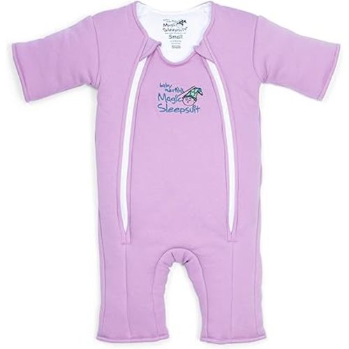 Baby Merlin's Magic Sleepsuit Transition Swaddle Baby Sleep Suit for 3-6 Months - 100% Cotton Layers with Double Zipper for Easy Diaper Change - Comfortable Sleepwear for Back Sleeping - Lavender