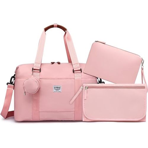 Large Diaper Bag Tote with Changing Pad and Cosmetic Bag,Mommy Bag for Hospital and Travel