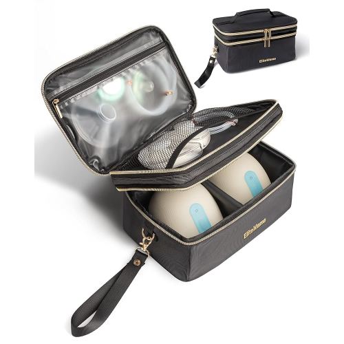 Wearable Breast Pump Bag for Work Portable Breast Pump Case for Travel Large Capacity Pumping Bags for All Breastfeeding Essentials Parts, Black