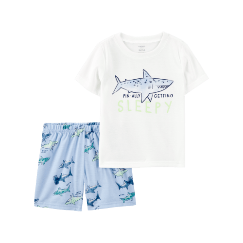 Toddler Shark Print Loose Fit 2-Piece Pajamas - Blue - Carter's | Carter's