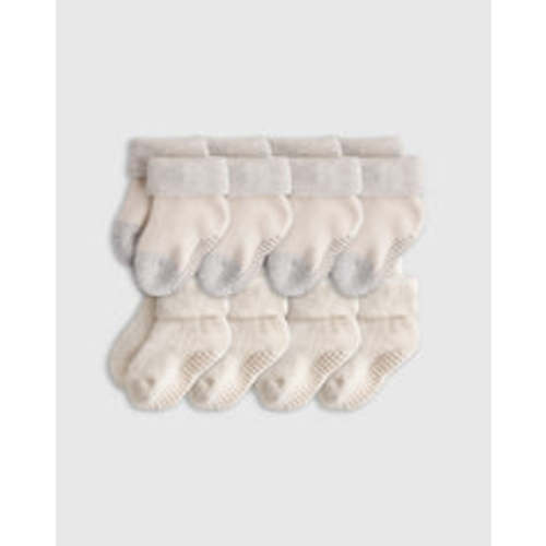 Organic Gripper Fold Over Socks 8-Pack 6-12 months