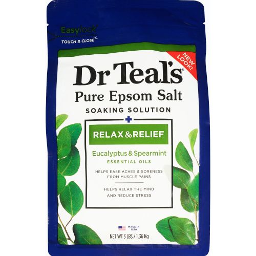 Dr. Teal's Therapy Solutions Epsom Salt Soaking Solution, Relax Eucalyptus Spearmin, Sleep Lavender