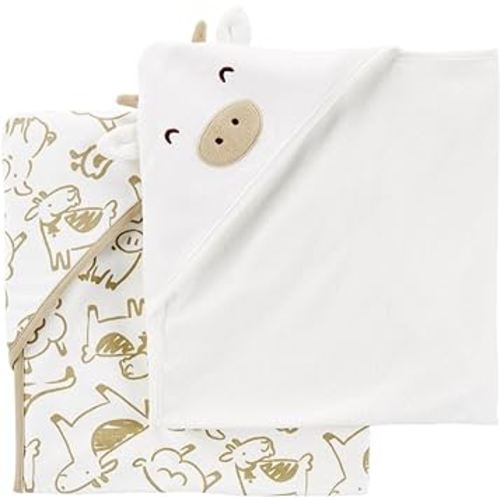 Carter's Baby Hooded Towel (2-pk White/Brown)