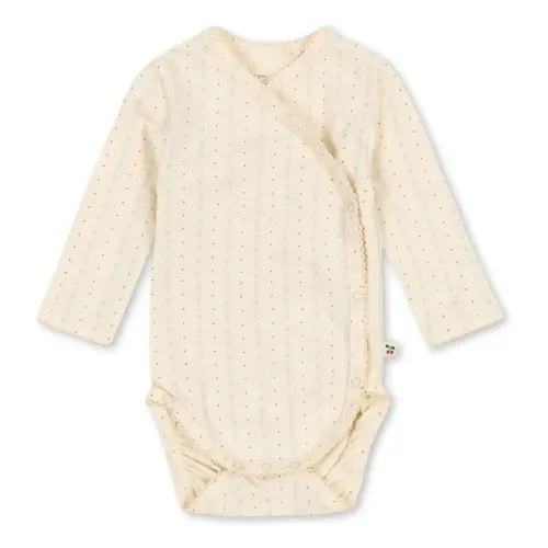 Konges Sløjd - Basic Organic Cotton Cache-Coeur bodysuit - Cream | Smallable