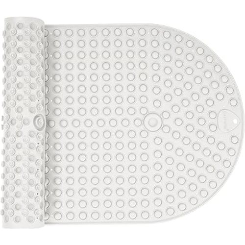Joiyota Silicone Push Pop Bath Mat with 391 Suction Cups, 33x17.3 Inch Non-Slip Tub Mat for Adults, Textured Surface for Extra Stability & Drainage, White Thickened Soft Shower mat Easy to Clean