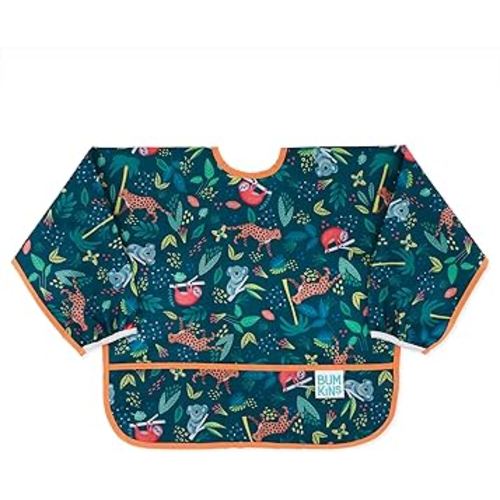 Amazon.com: Bumkins Sleeved Bib for Girl or Boy, Baby and Toddler for 6-24 Mos, Essential Must Have for Eating, Feeding, Baby Led Weaning Supplies, Long Sleeve Mess Saving Food Catcher, Soft Fabric, Jungle : Baby