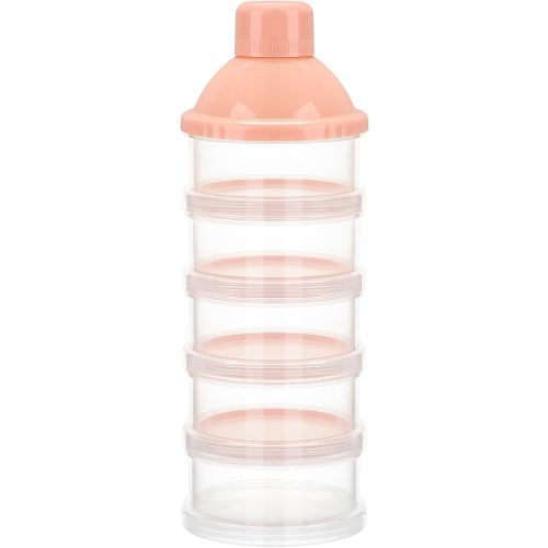 Accmor Formula Dispenser On The Go, 5 Compartments Stackable Formula Container for Travel, Baby Milk Powder Kids Snack Container, BPA Free