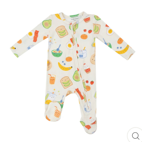 2 Way Zipper Footie - Breakfast Time