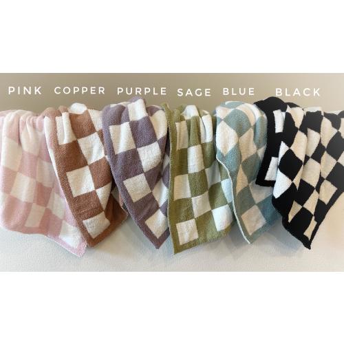 Checkered Soft Baby Toddler Blanket l Embroidered Customized l Initial Monogram Baby Blanket
