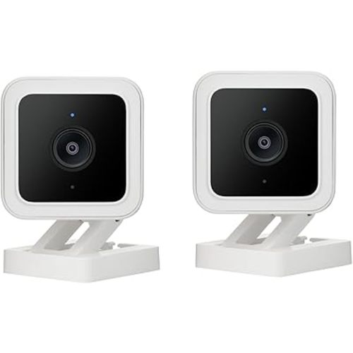 Cam v3 Security Camera for Pets, 1080p Color Night Vision Motion & Sound Detection Indoor/Outdoor Home Security Camera, Compatible with Alexa & Google, 2-Pack
