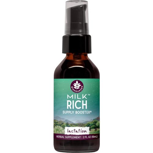 WishGarden Herbs Milk Rich with Goats Rue and Fenugreek - Herbal Lactation Support Supplement, Breast Milk Supply Boost and Breastfeeding Supplement to Increase Milk Flow Quality and Production, 2oz