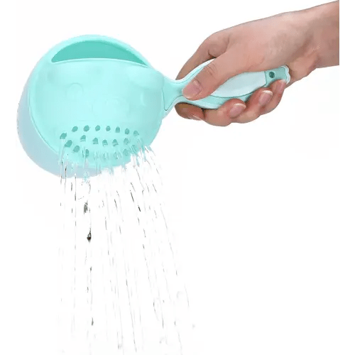 Detachable Tear-Free Waterfall Baby Rinse Cup, Shampoo Flusher for Hair Bathing (Green)