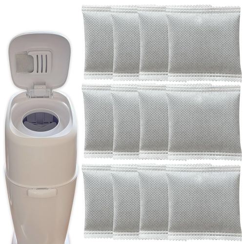 Lot de 12 recharges de filtres à charbon absorbeurs d'odeurs pour seau à couches Playtex Diaper Genie, éliminateur d'odeurs pour systèmes Diaper Genie