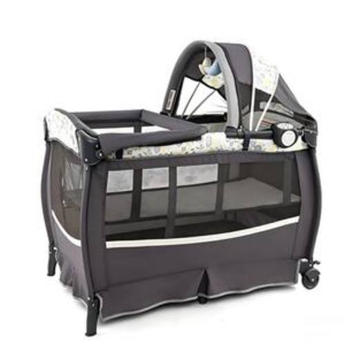 4-in-1 Portable Pack and Play Nursery Center with Bassinet for Infants, Yellow