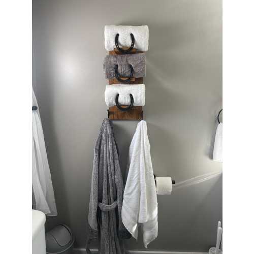 Horseshoe towel/blanket rack