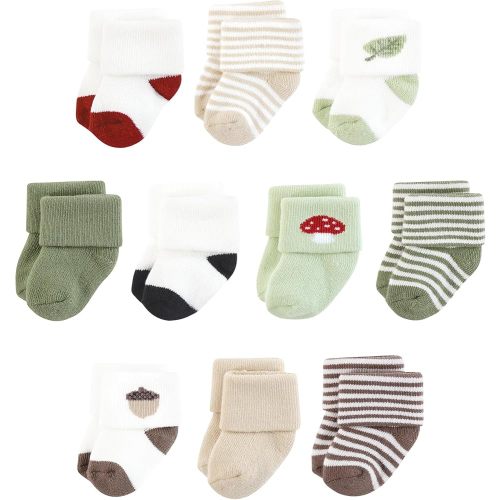 Touched by Nature Baby Infant Organic Cotton Socks, Forest Explorer, 0-6 Months, Brown