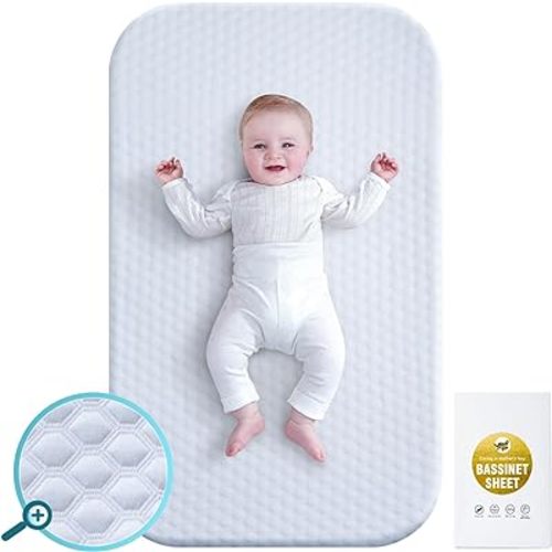 Rocking Bassinet Sheet Fitted, Ultra Soft Bassinet Mattress Protector, 1 Pack