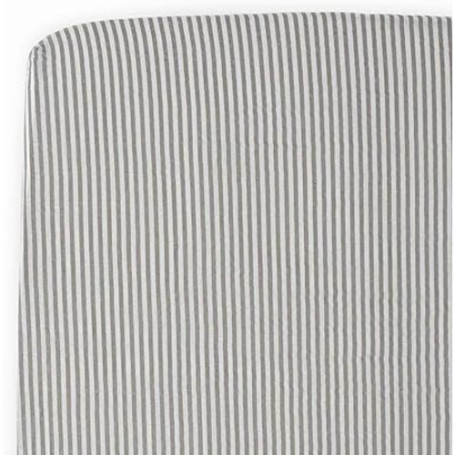 Little Unicorn Premium Crib Sheet | Breathable & Super-Soft Muslin Fabric (Grey Stripe)