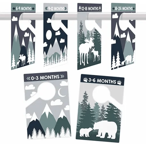 6 Baby Closet Size Dividers Boy - Adventure Baby Closet Dividers by Month, Baby Closet Organizer for Nursery Organization, Baby Essentials for Newborn Essentials Baby Boy, Nursery Closet Dividers Boy