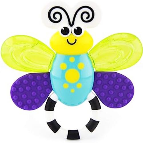 Sassy Flutterby Teether | Water-Filled Teether Soothes Gums | Variety of Textures Massage Gums | For Ages 3 Months and Up (80106)