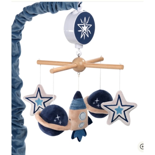 Sky Rocket Planets/Stars Musical Baby Crib Mobile Soother Toy- Blue – Lambs & Ivy