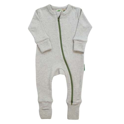 Organic Snuggle Soft Melange '2-Way' Zipper Romper